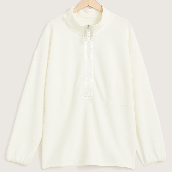 NWT Penningtons Active Zone Half-Zip “Snow White” Ottoman Sweatshirt - Picture 5 of 5